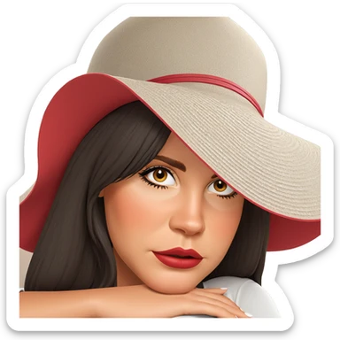 girl in hat portrait sticker