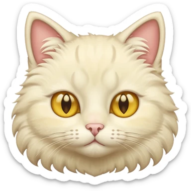 Cream cat face sticker
