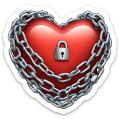 Heart with chains and lock sticker