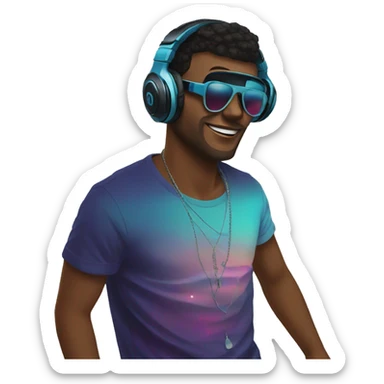 edm dj raving turntables hype sticker