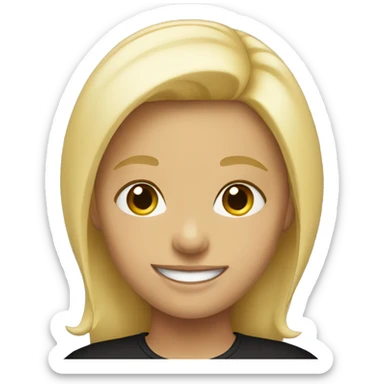 blonde girl smiling in black sticker