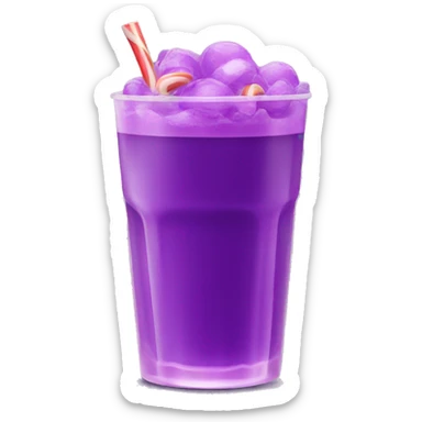 Purple drink with candy sticker