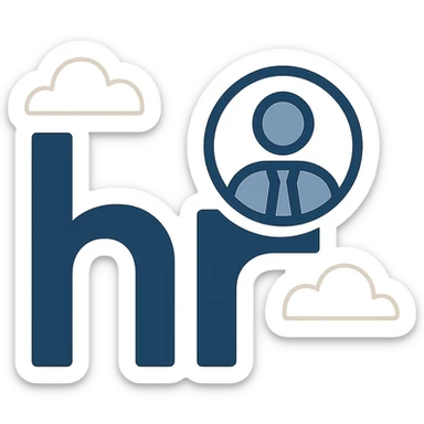 iconic and sleek business logo with 'hr' abbreviation, Human Resources theme sticker