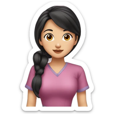Evelyn Cathy Widjaja - asian black hair girl sticker