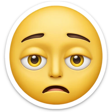 Make a yellow face with a line for mouth and eyes that seem to iritate or being angry sticker