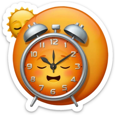 alarm clock, sunset MORE SUNSET. SLEEPY. Don't put a person there. Default emoji face sticker