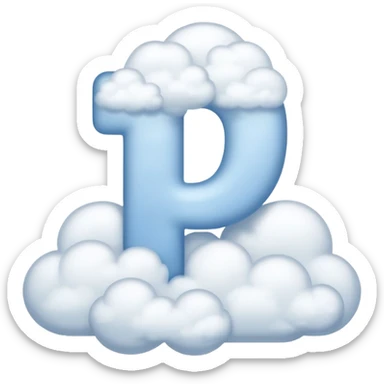 The number 1 a made from clouds sticker