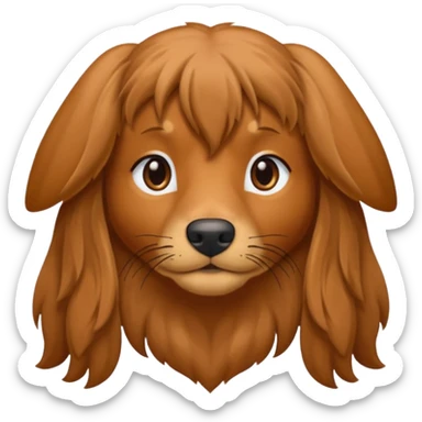 Miny long haired doxen  sticker