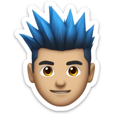 Ninja the streamer with a low taper fade and blue spiky hair sticker