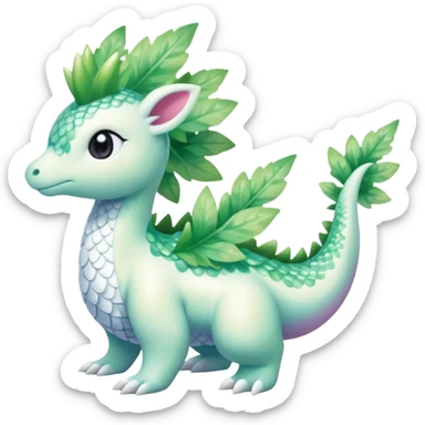 Shiny Sparkly beautiful gorgeous ethereal Scaley Exotic Shaymin-Aurorus-Dragonair-Fakémon-hybrid-creature (full body) sticker