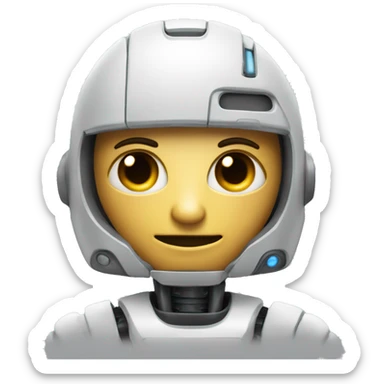 create emojie that describes AI make it like robot not like human, do some electronic details aound it sticker