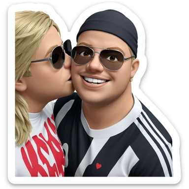 blonde boys sharing a kiss sticker