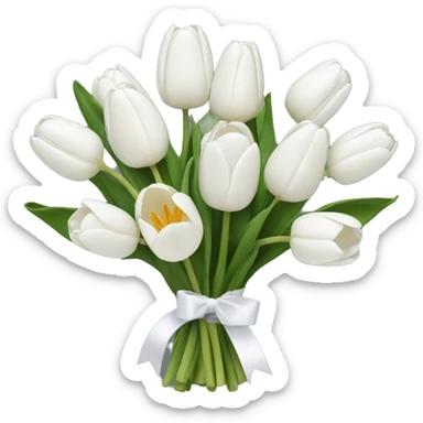 bouquet with white tulips sticker