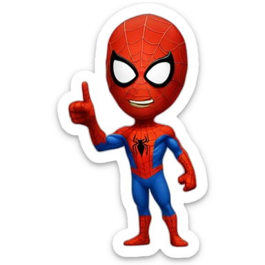 spider man looking sideway and pointing with finger sticker