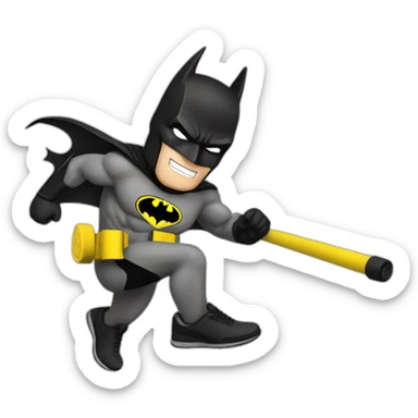 batman doing exercise with a TRX sticker