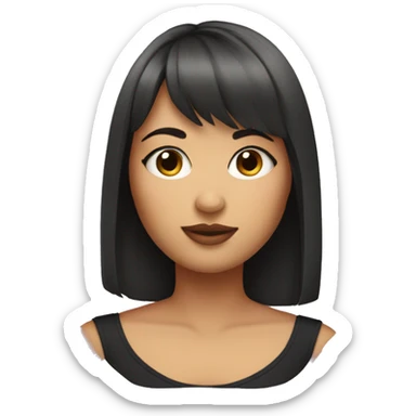 A curvy girl with bangs sticker