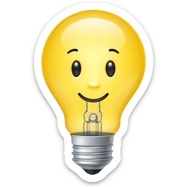 Simple flat emoji of a bright yellow light bulb symbolizing a positive idea, with a green check mark next to it. Clean, modern, minimal design. No text, no 3D, no shadows. White or transparent background.. sticker
