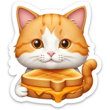 cat making a grilled cheese sandwich sticker