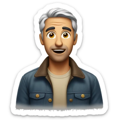 Italian man have a surprised  sticker