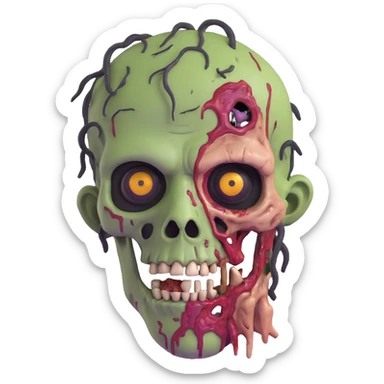 zombie with decaying flesh sticker