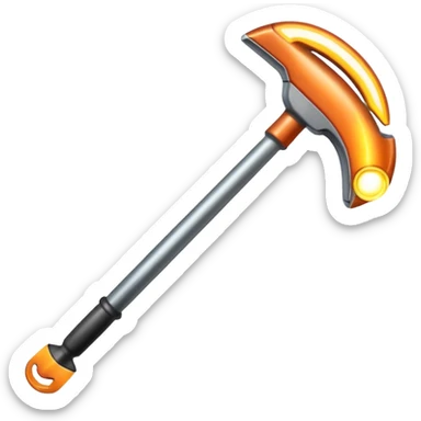 hot metal rod, iron,  sticker