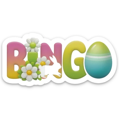 can you make me an easter looking BINGO logo sticker