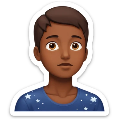 person looking up at stars sticker