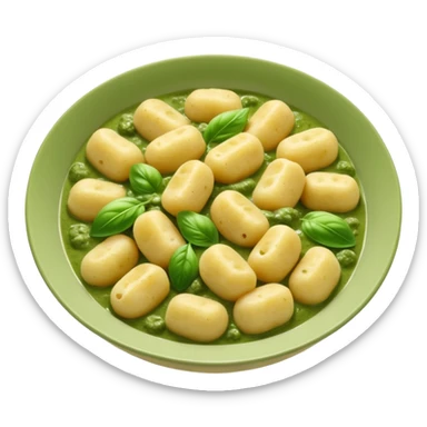 gnocchi covered in green sauce  sticker