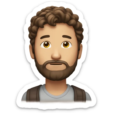 Handsome man with brown hairs and 3 days beard as he is praying sticker