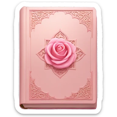Light pink Quran with rose  sticker