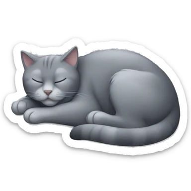 Sleeping gray cat  sticker