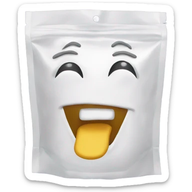 A goofy looking plastic baggy with powder sugar  sticker