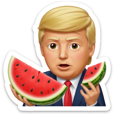 trump eating watermelon sticker