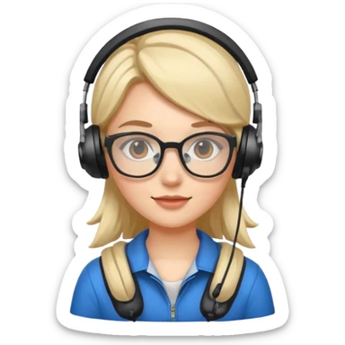 gamer girl with glasses sticker