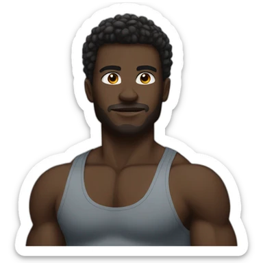 Dark skin gym bro sticker