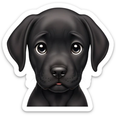 Realistic black Great Dane puppy  sticker