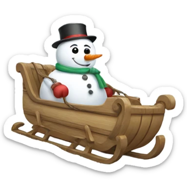 snowman sled sticker
