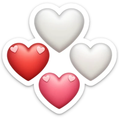 Hearts white one sticker