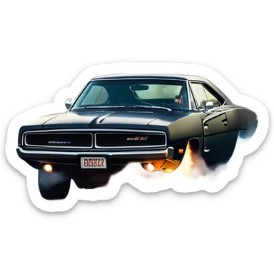 dodge charger scat pack doing burnout sticker