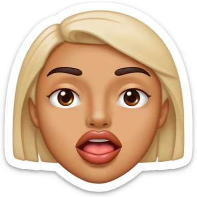 eyebrow raising lip biting  sticker