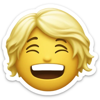 emoji cara amarilla redonda pronunciando el sonido i sonriendo sticker