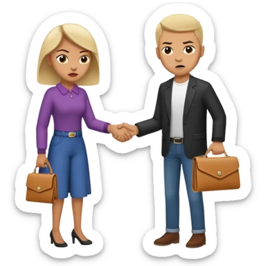 persona devolviendo billetera a otra persona una persona canela y otra persona blana, racista sticker