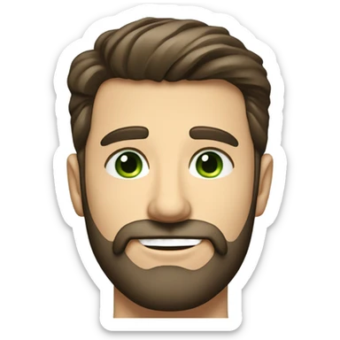 handsome optimist brunette man and beard green eyes sticker