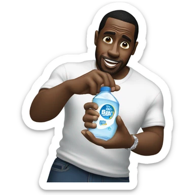 P diddy holding baby oil sticker