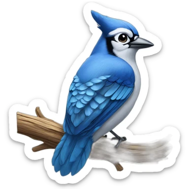 Blue Jay feather sticker