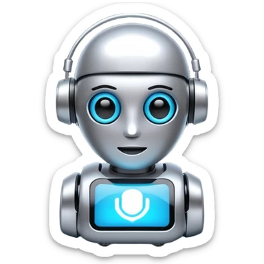 I want an AI chat bot image which represents as chat bot agent. sticker
