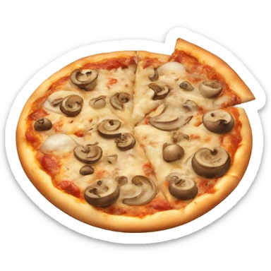 Mushroom and onion pizza sticker