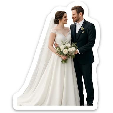 A wedding couple sticker