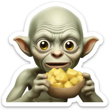 Gollum eating a potato  sticker