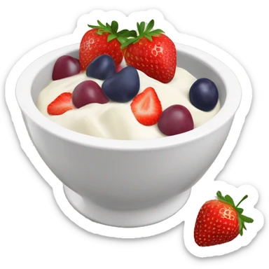 fruit yogurt bowl with strawberries and grapes sticker